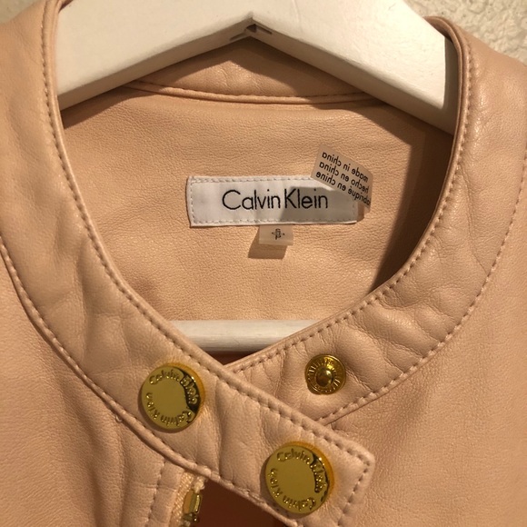 Calvin Klein Leather Pink Jacket - Picture 2 of 6